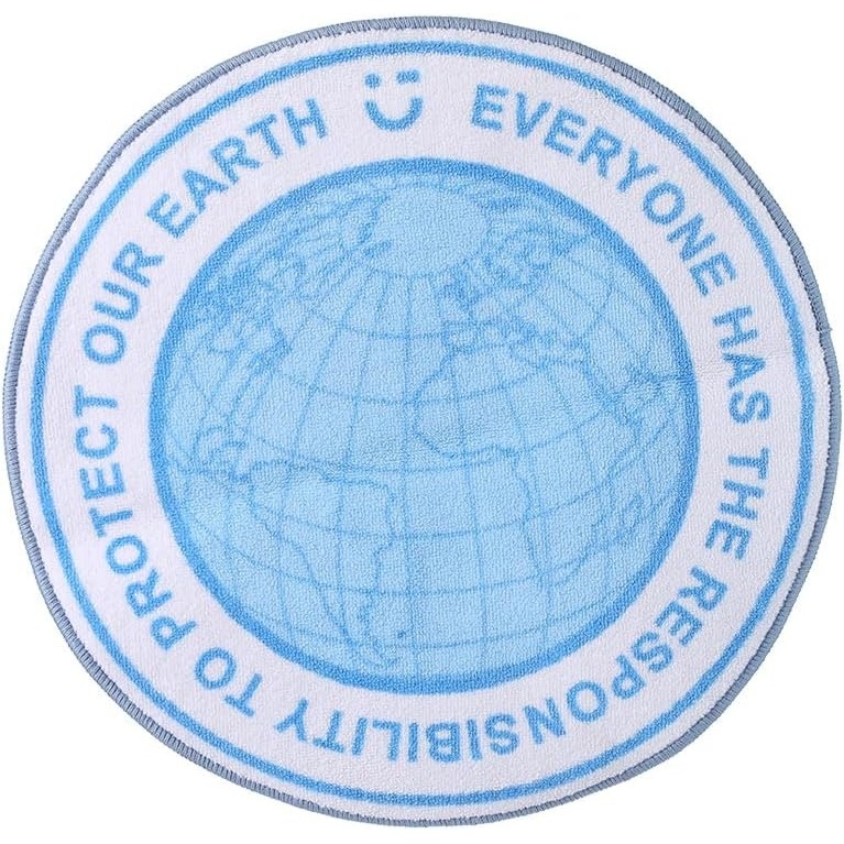 image:imageMINISO I Love Earth Round Door Mat 236x236 Durable Welcome Mat Low Profile Floor Mat Carpet Front Doormat Indoor Outdoor Door Rug Non Slip Entrance Rugs for EntrywayLiving RoomBedroom