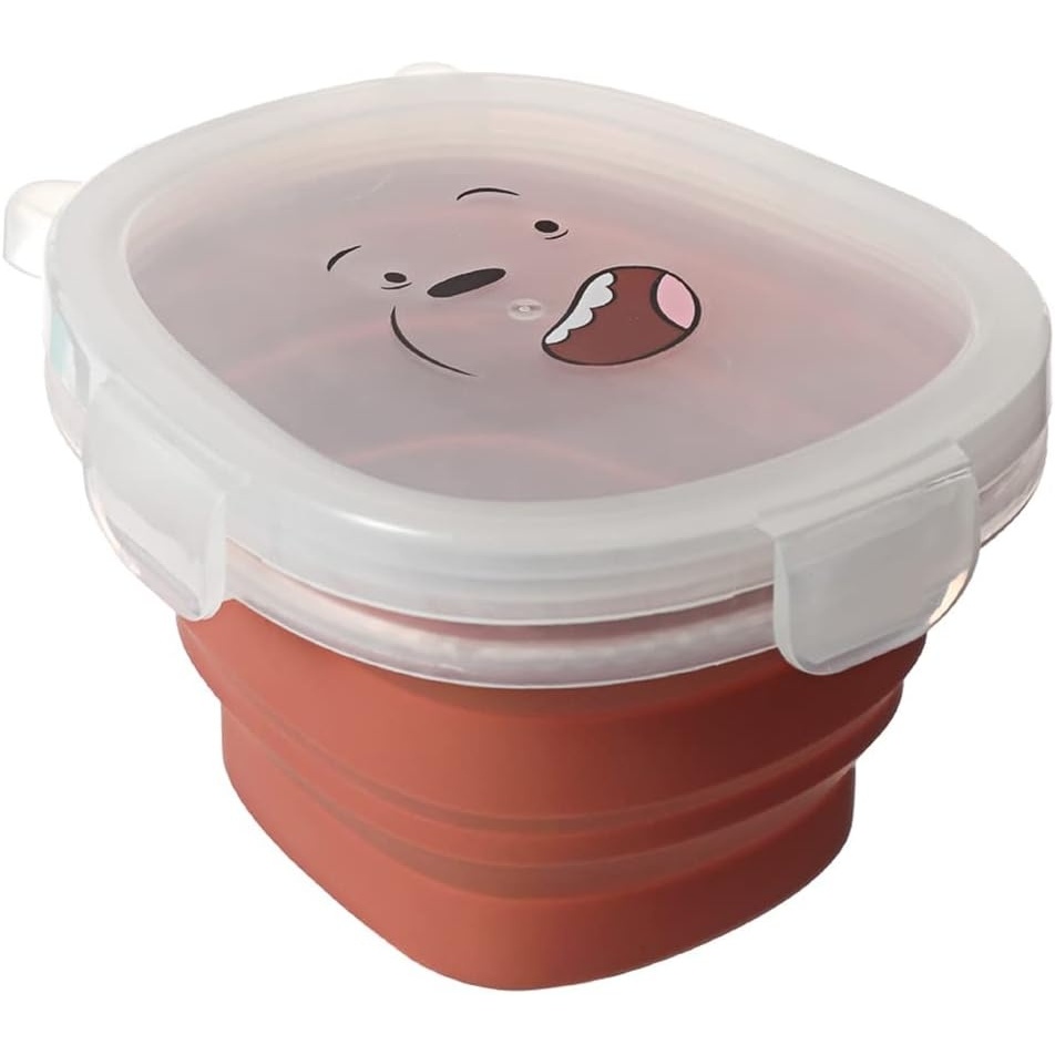 image:imageMINISO We Bare Bears Silicone Food Storage Container with Lids BPA Free Foldable Bento Lunch Boxes 12oz Collapsible Meal Prep Container for Kitchen Microwave Dishwasher and Freezer SafeGrizzly