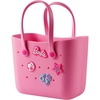 image:imageMINISO Barbie Tote Bag Reusable Small Rubber Waterproof Bag Cute Design Practical And Portable Handbag for Work Travel BLUEPink
