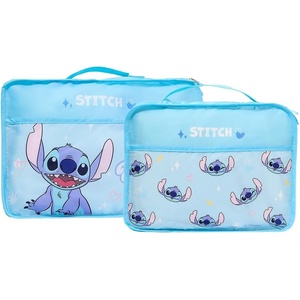 MINISO Disney Stitch Compression Packing Cubes for Travel, 2 Pack Lightweight Suitcase Organizer Bags Set Carry On Luggage, Waterproof Space Saver Storage Bags for Organizing Clothes Travel Essentials