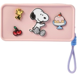 MINISO Snoopy Makeup Bag Travel Cosmetic Bag, Silicone Waterproof Make Up Organizer Pouch for Purse, Cute Toiletry Bag for Travel Essentials Skincare Brushes Birthday Gift for Women Teen Girls(Pink)