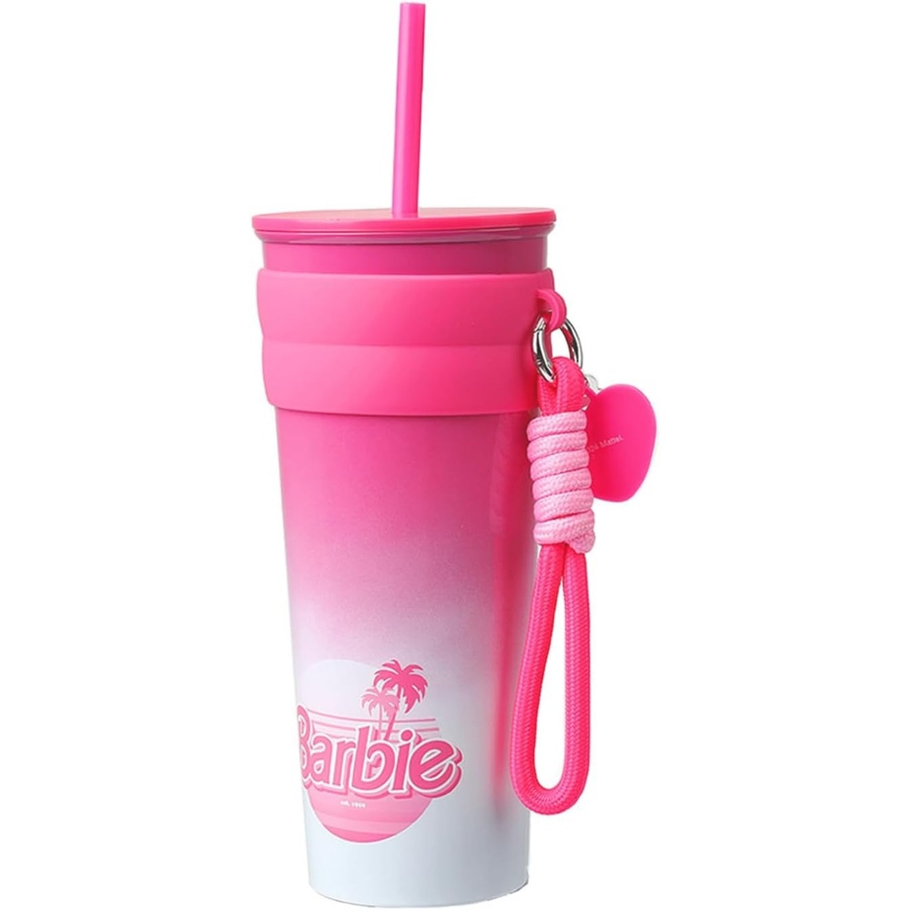 image:imageMINISO Barbie Tumbler with Handle and Straw 54 oz  Cup Holder Compatible for Travel  Insulated Stainless Steel Cup  BPAFree  Thermos for Girls Women and Barbie Fan27 oz  Barbie Stainless Cup A
