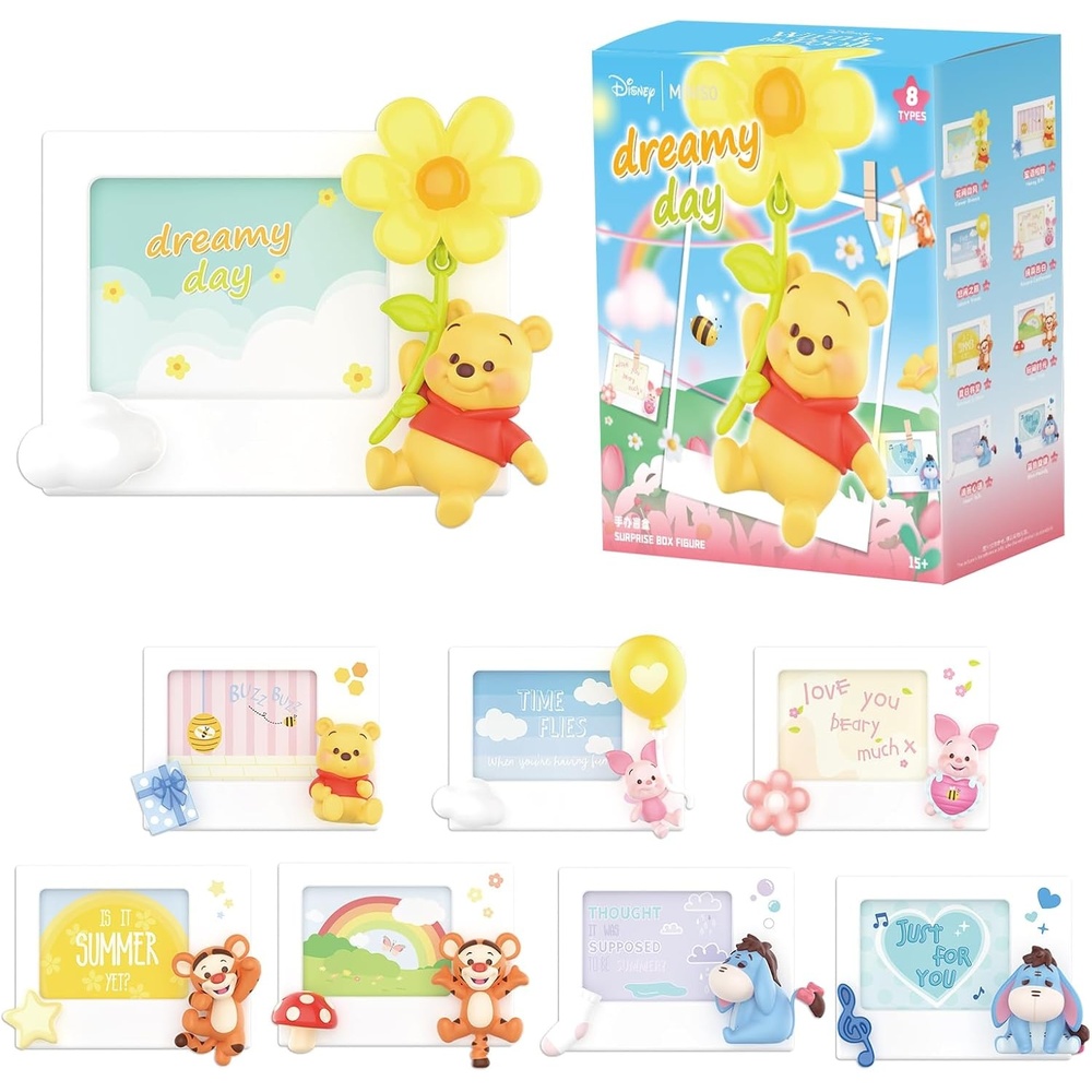 image:imageMINISO Disney Winnie The Pooh Blind Box Instant Photo Frames Series  3D Magnetic PVC Fridge Magnets Adorable Collectible Picture Frames Surprise Gift for Home Decor Single Box Random
