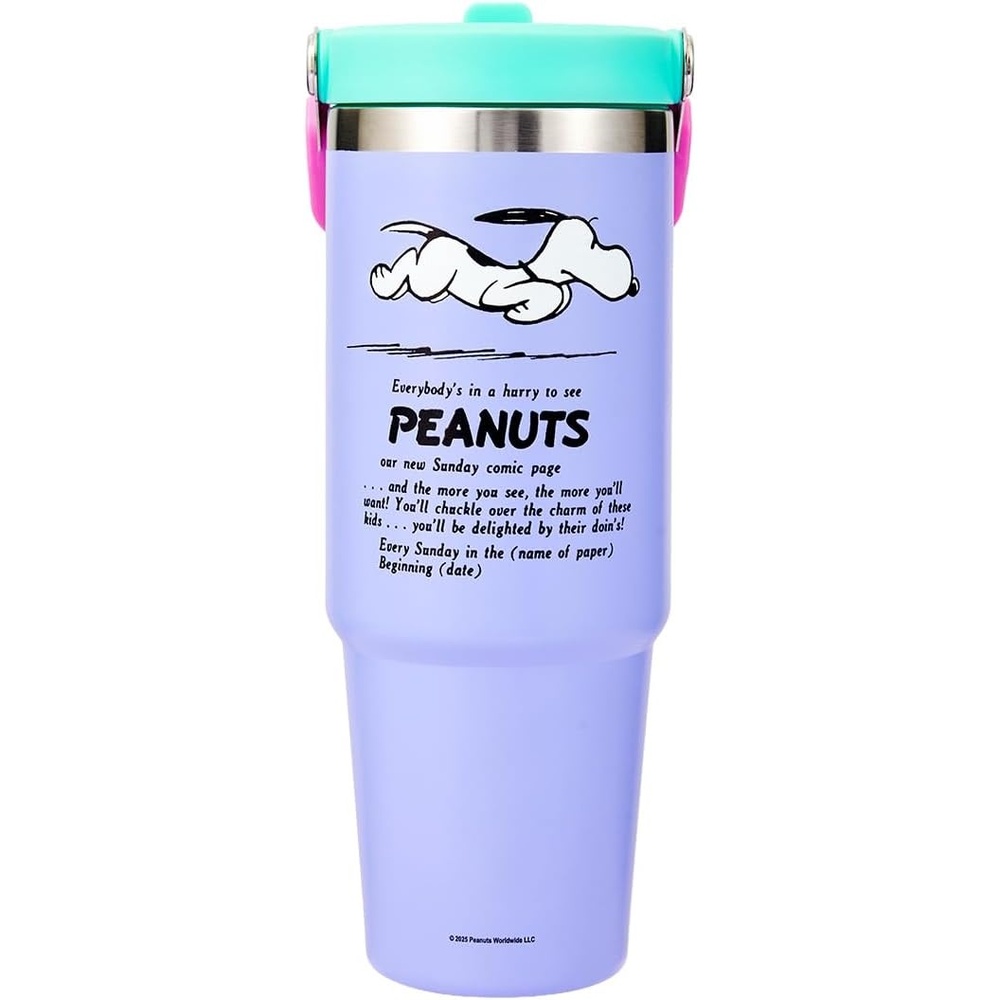 image:imageMINISO Snoopy Water Bottle 30 oz Tumbler with Handle Stainless Steel Insulated Tumbler with Straw and Lid Leakproof Cup for Travel School Home Sports Gifts for Girls Boys Kids Adults  BPAFree
