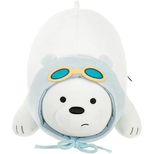MINISO 15″ We Bare Bears Stuffed Animals, Cuddle Lying Plush Ultrasoft Toy Hugging Throw Sleeping Plushies Toy Pillow for Boy Girl Kids Children Toddler Bedding Toys and Christmas(Ice Bear)(Lying Ice Bear)