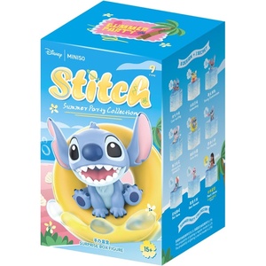 MINISO Disney Stitch Blind Box Summer Party Series Collection Vinyl Figure Surprise Box Random Design Model Collectible Toy for Home Decor Birthday Gifts (Random One Figure)