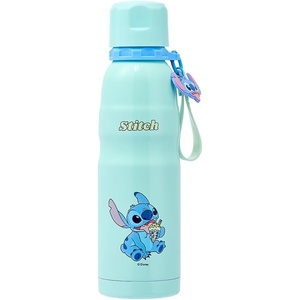 MINISO Minions Insulated Water Bottle with Straw 20 oz Travel Tumbler with Lid Holder Compatible Cup BPA-Free Bottle with Strap for Boys Girls and Kids School Office Home(20oz – Stitch)