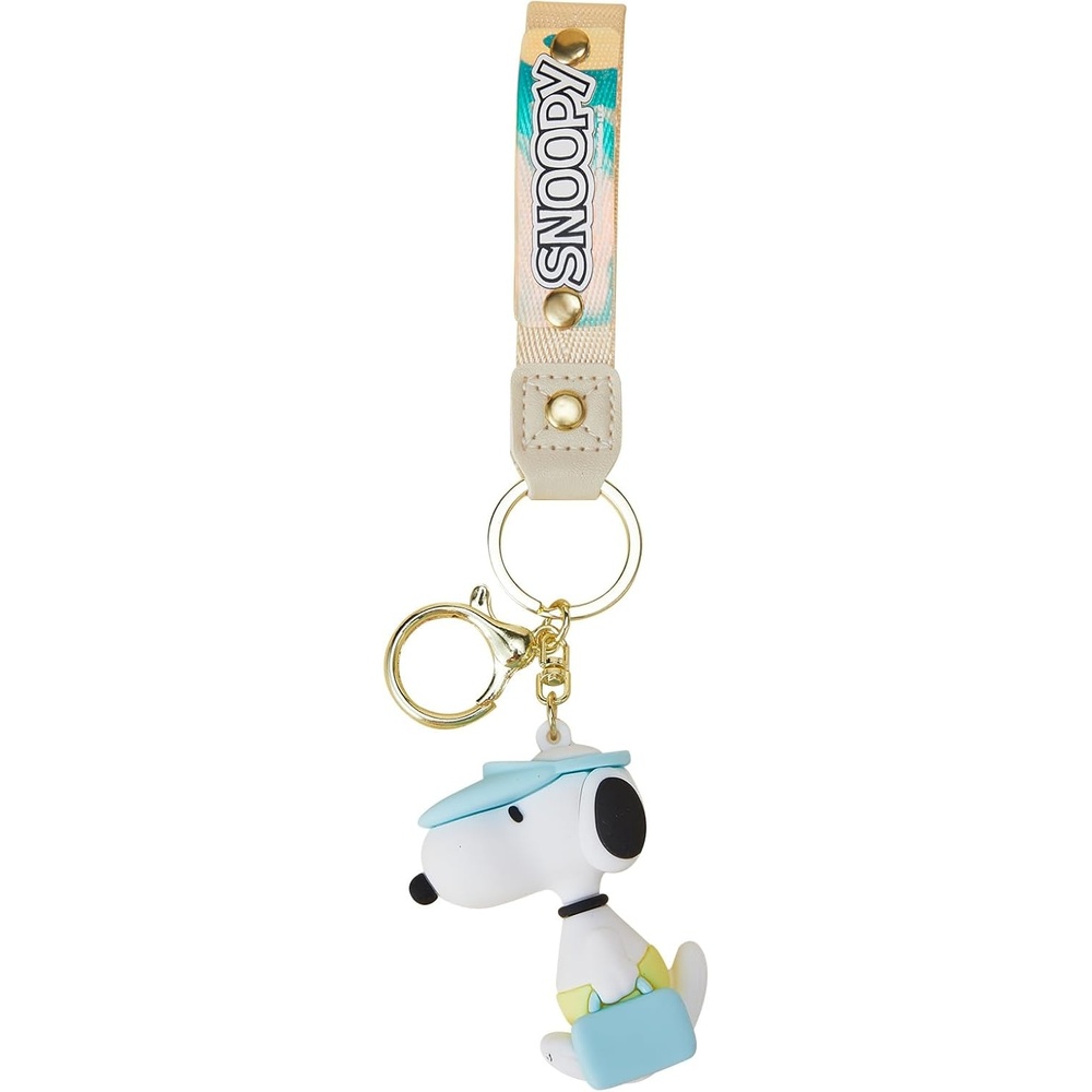 image:imageMINISO Snoopy Keychain Peanuts Bag Backpack Handbag Charm Collection Cute Key Chain for Car Keys Birthday GiftsBlue