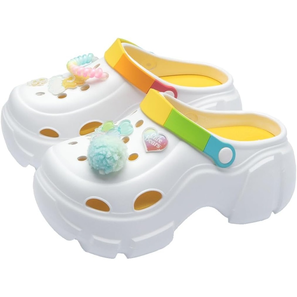 image:imageMINISO Care Bear Cute Clogs Garden Shoes Thick Sole Cushioned Quick Drying Sport Sandals with Removable Charms Lightweight NonSlip  Mules for Beach Pool amp Garden Play  for GirlsSize of 78